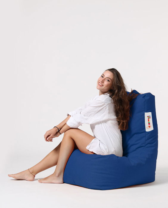 Atelier Del Sofa Diamond - Blue Saco de judas para jardin Azul Tejido poliester impermeable Comodidad y relajacion 60x90cm Max 200kg